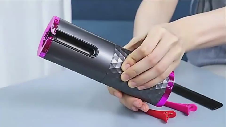Rizador Automático de Cabello Recargable | Pantalla LCD, Cerámica, Sin Cable, 3 Temperaturas, Portátil