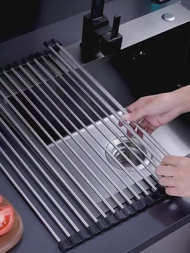 Escurridor Plegable de Acero Inoxidable | Para Fregadero, Resistente y Ahorra Espacio