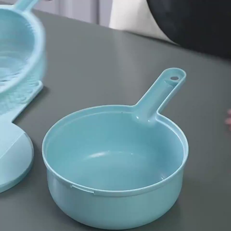 Cortador y Rallador de Verduras 8 en 1 — Mandolina Multifuncional, Rebanadora, Picadora con Recipiente y Colador