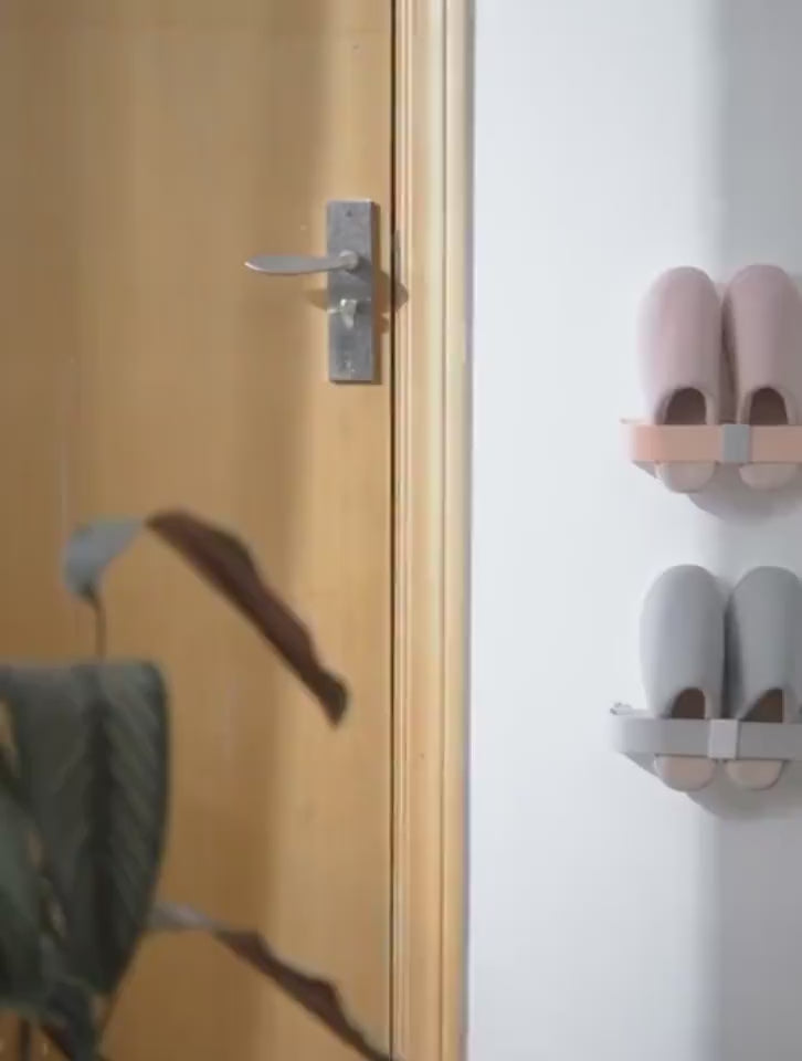 🧺 Organizador de Pared para Pantuflas – Portazapatos de Baño, Ahorra Espacio y Deja Secar Rápido